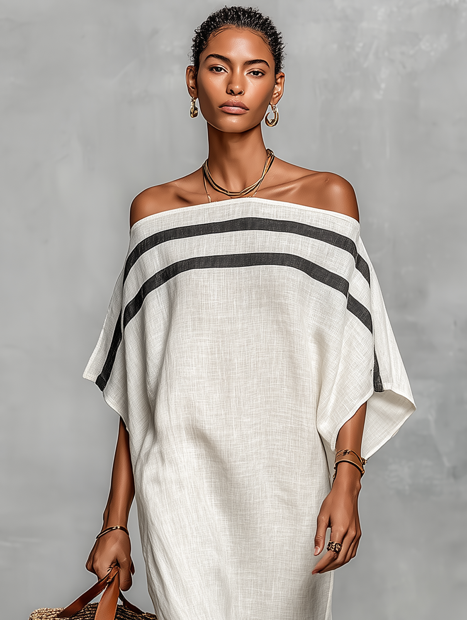 Minimalistisch Linnen Maxi Jurk