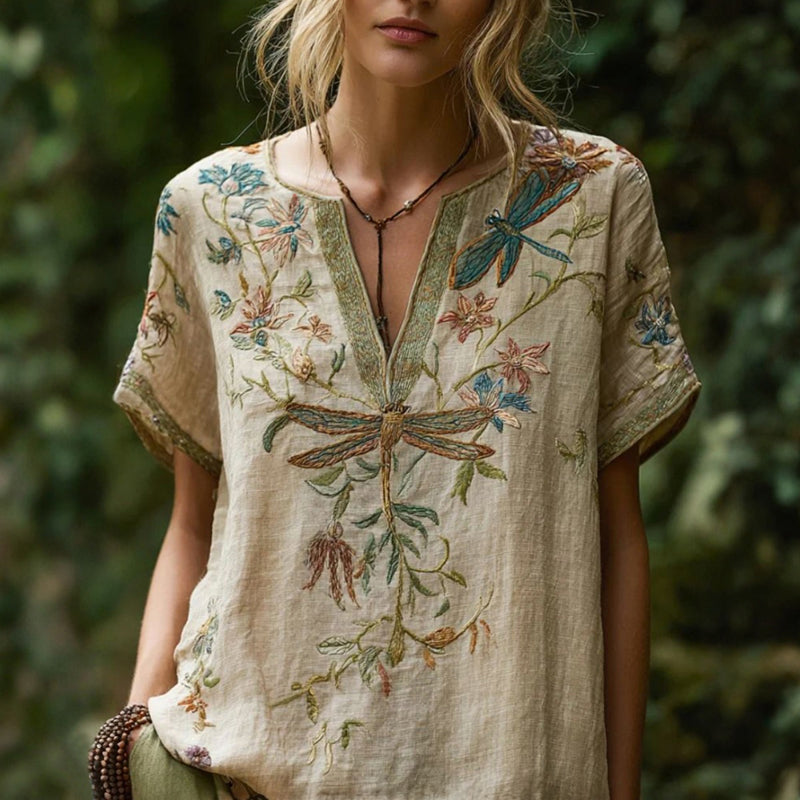 Vintage Bloemenprint Blouse