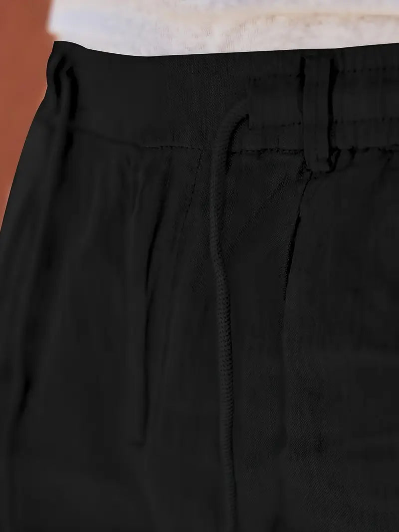 Nichols™ | Wijde linnen broek met koord