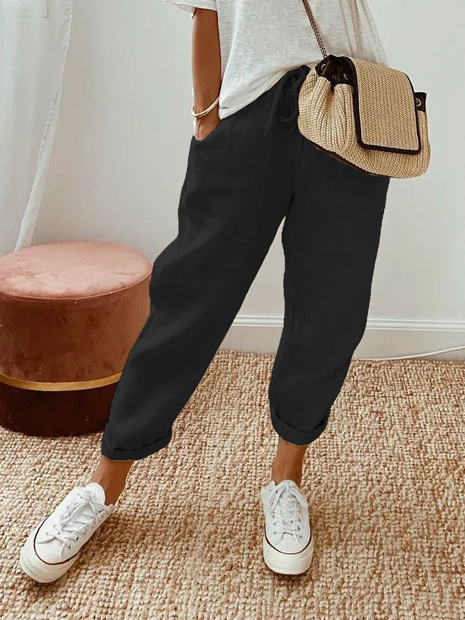 Solid™ | Casual Broek met Steekzakken en Trekkoord