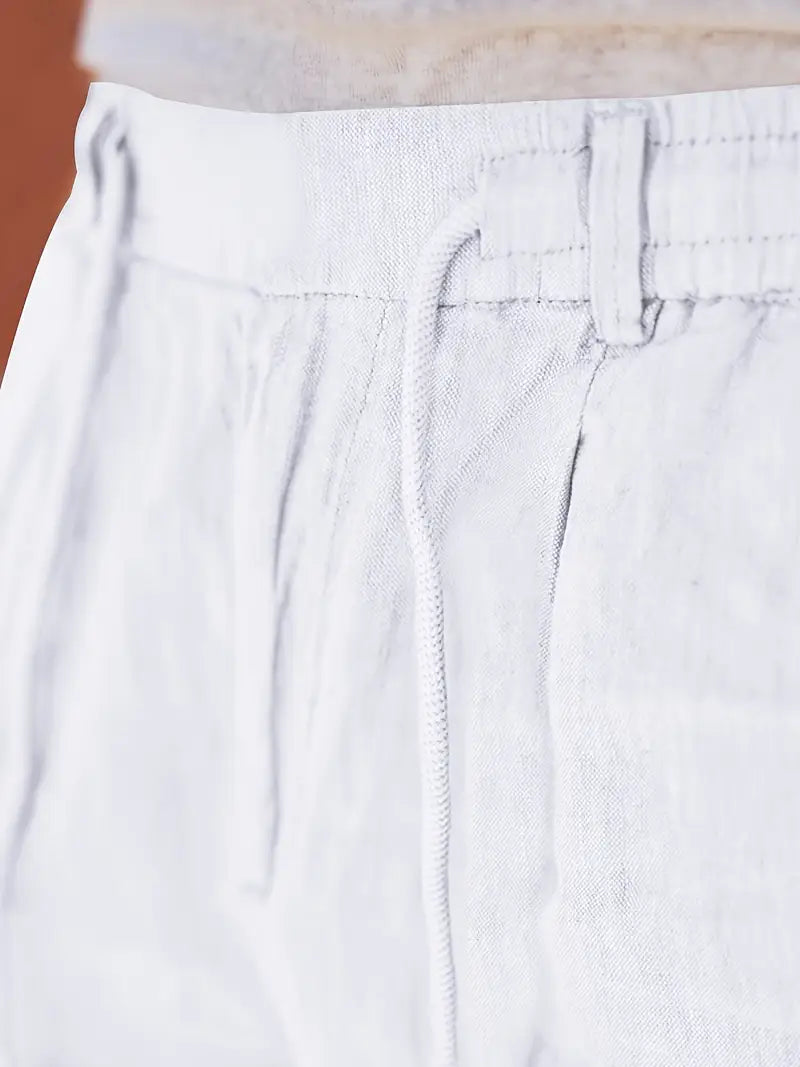 Nichols™ | Wijde linnen broek met koord