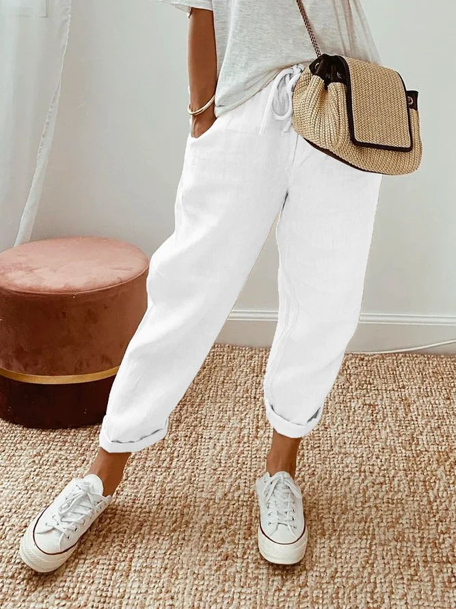 Solid™ | Casual Broek met Steekzakken en Trekkoord