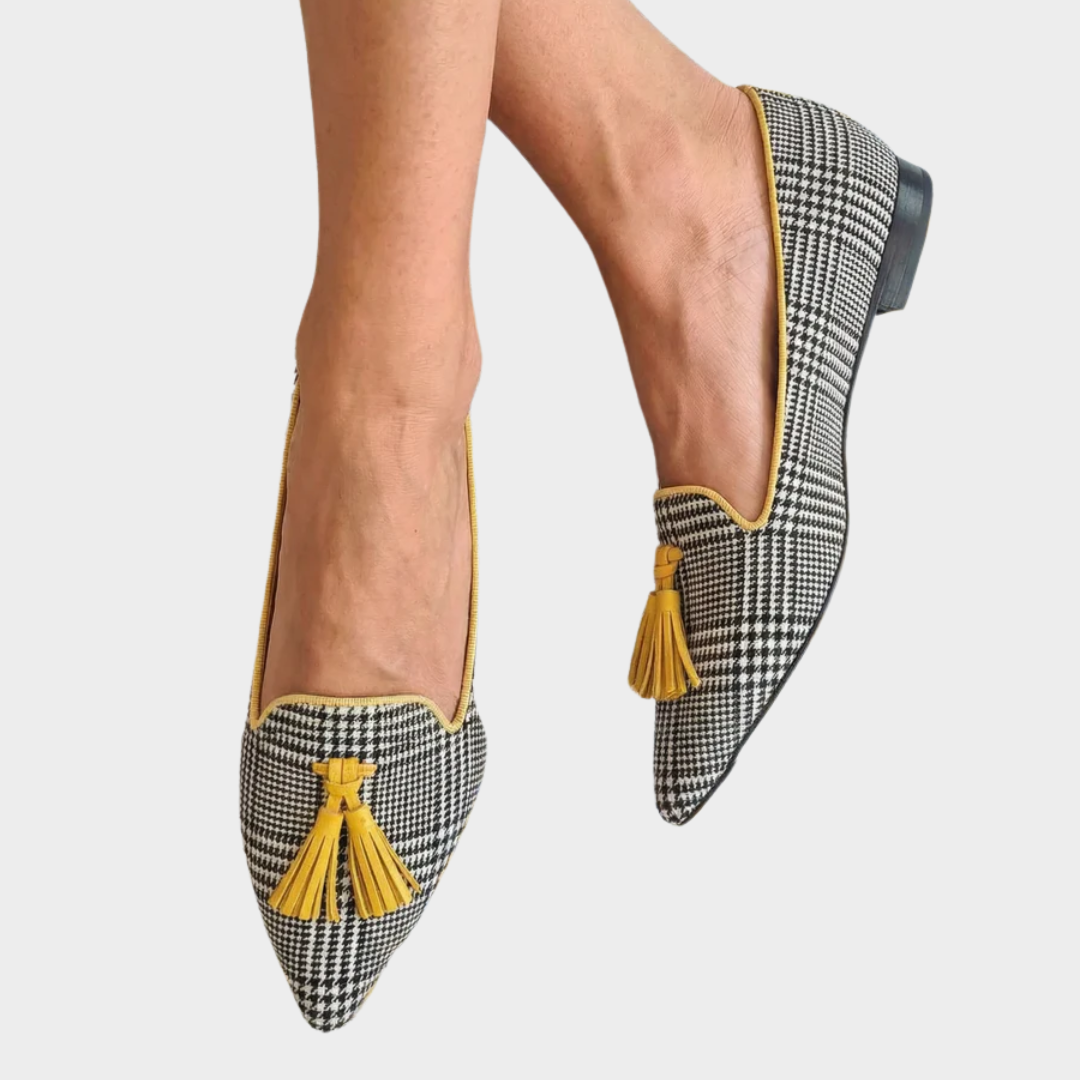 Odessie™ | Moderne mocassins met ruitpatroon