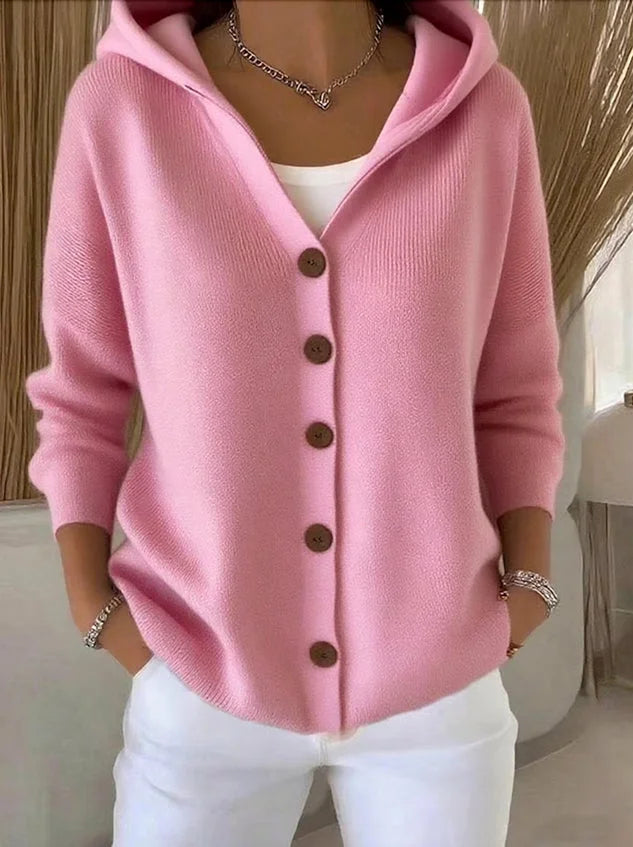 Cléandre™ | Gebreid Vest met Capuchon en Knoopsluiting