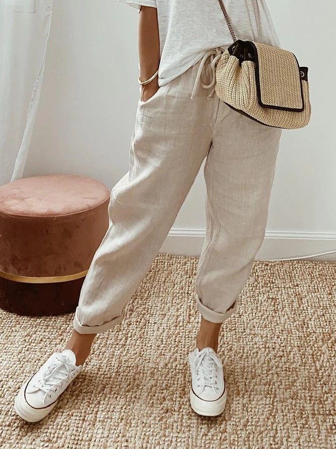 Solid™ | Casual Broek met Steekzakken en Trekkoord