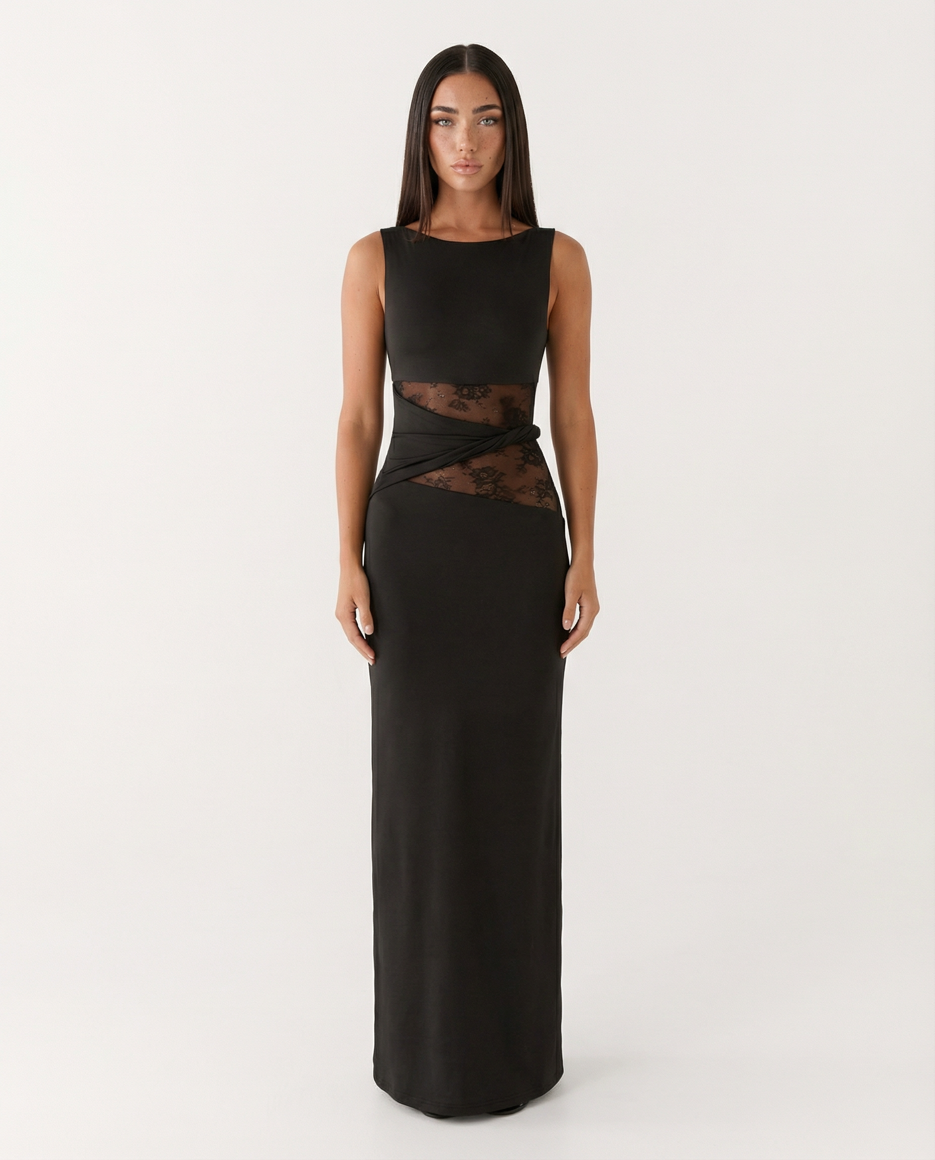 Elara™ | Maxi jurk met kantlook