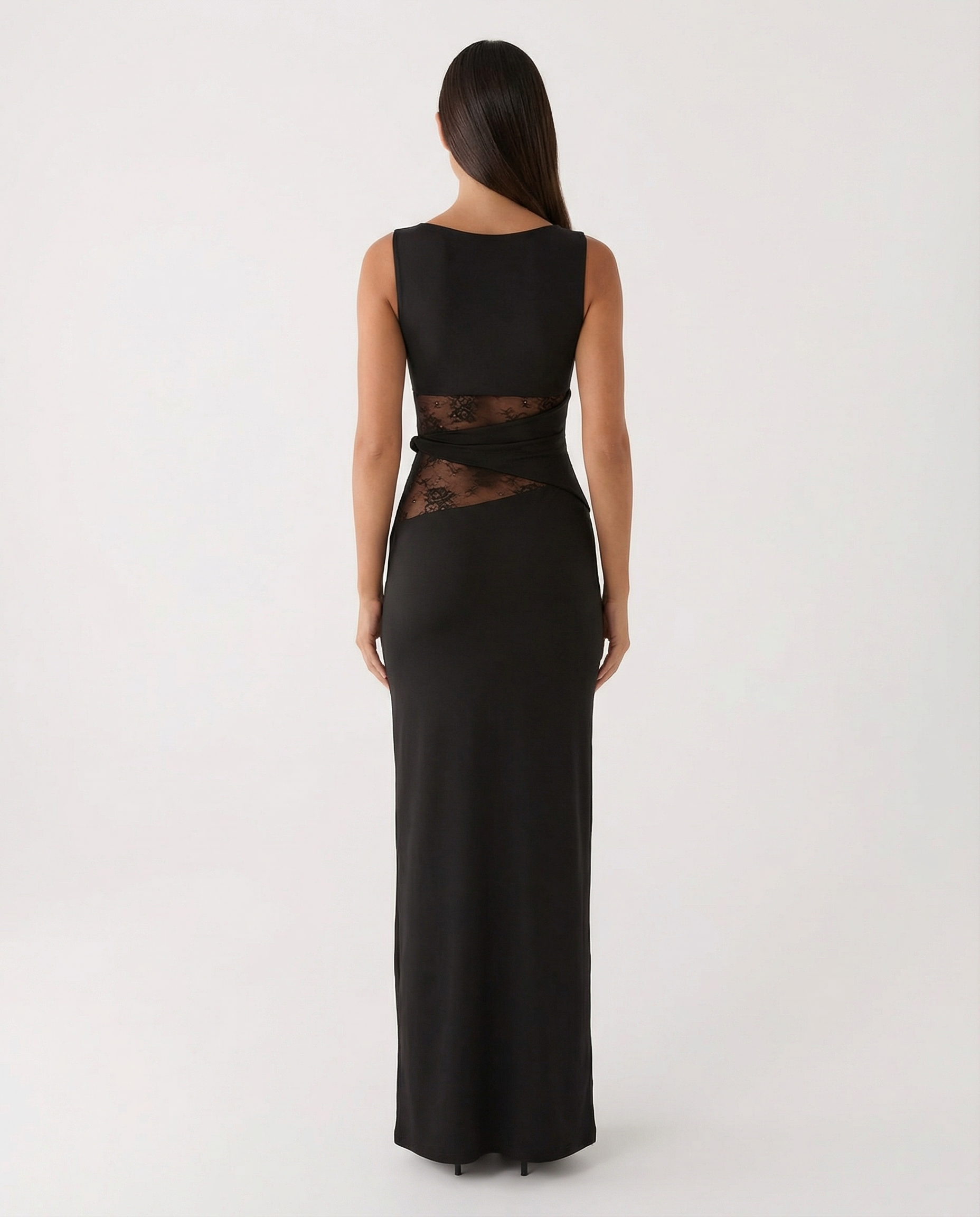 Elara™ | Maxi jurk met kantlook