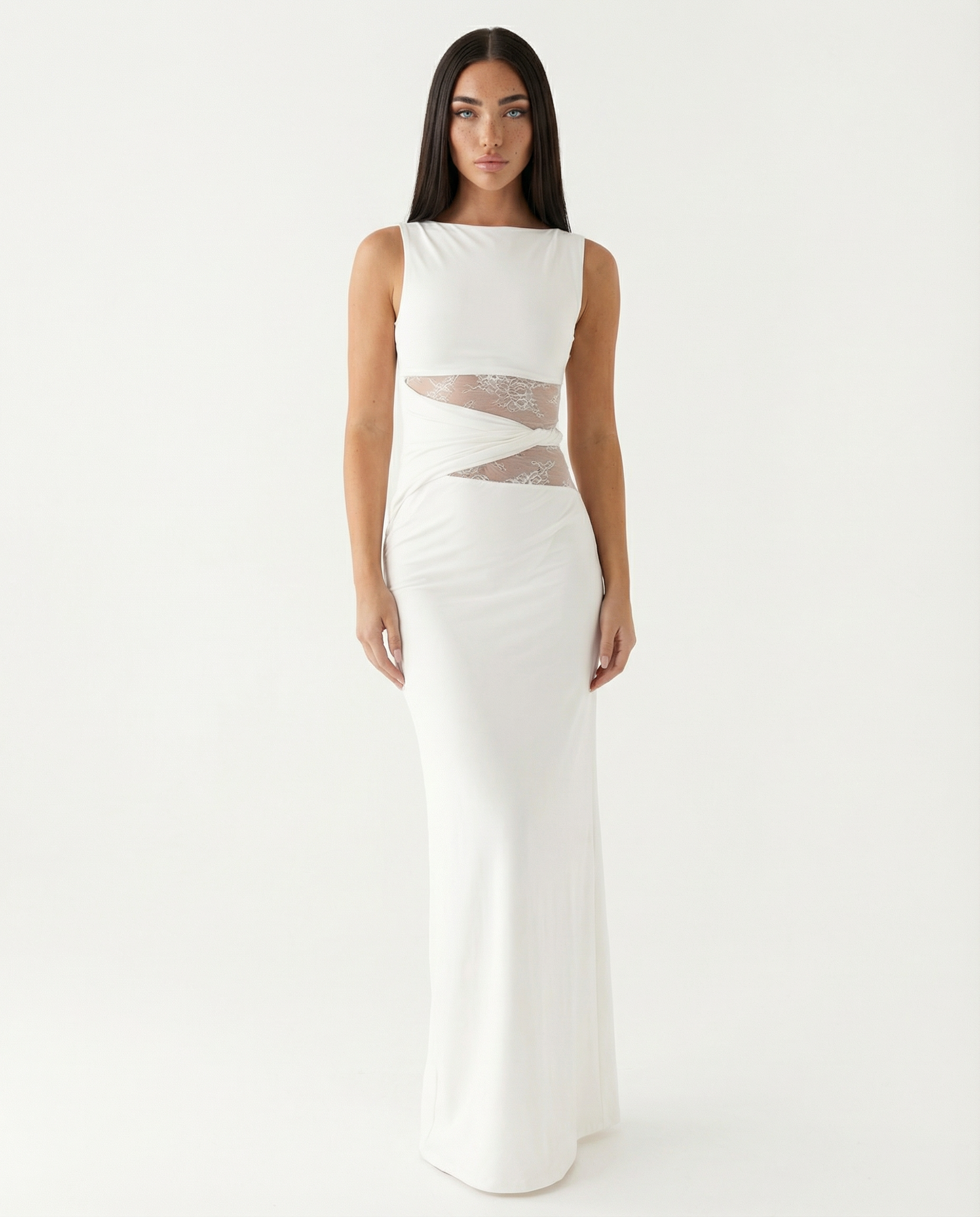 Elara™ | Maxi jurk met kantlook