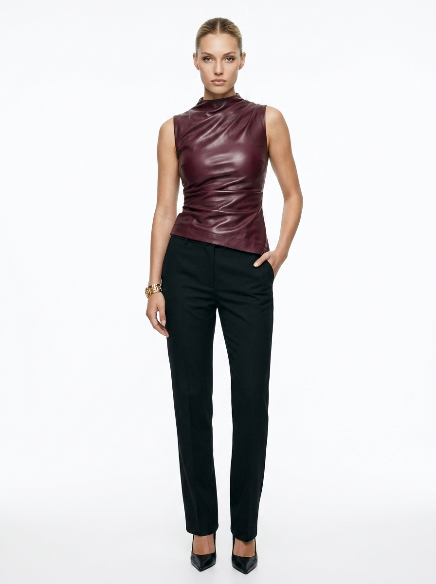 Alessia™ | Luxe leren top