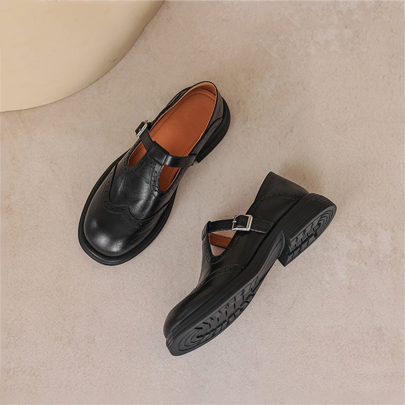 Mattea™ | Elegant Leather Mary Janes