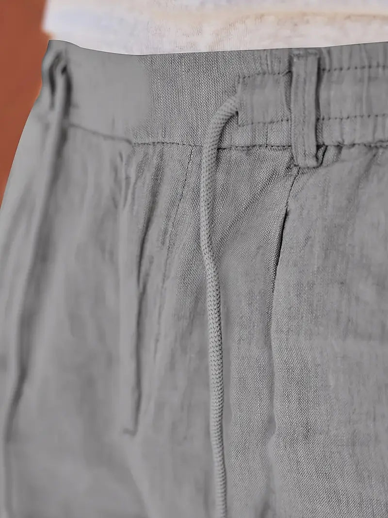 Nichols™ | Wijde linnen broek met koord