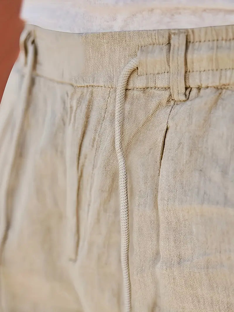 Nichols™ | Wijde linnen broek met koord