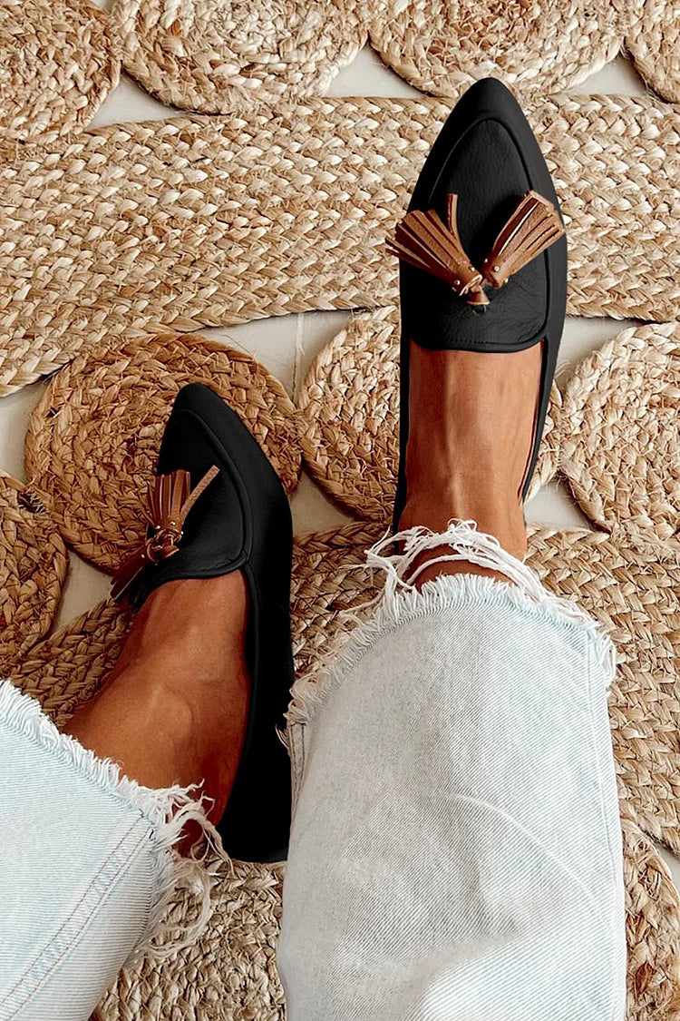 Vesperia™ | Moderne mocassins met franjes