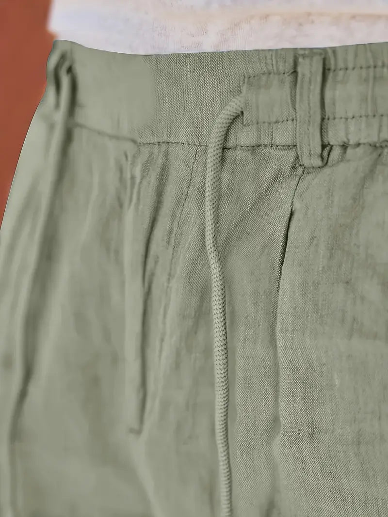 Nichols™ | Wijde linnen broek met koord
