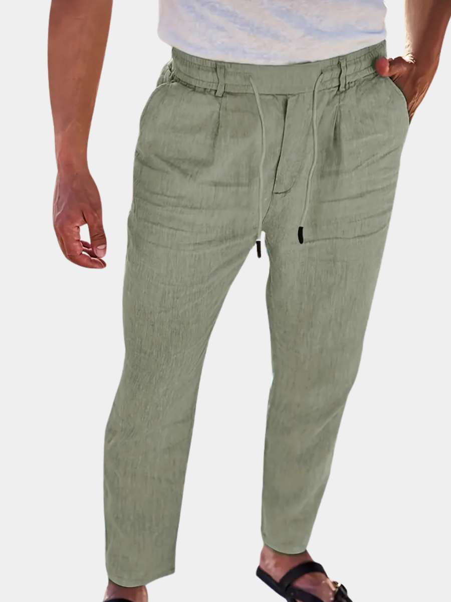 Nichols™ | Wijde linnen broek met koord
