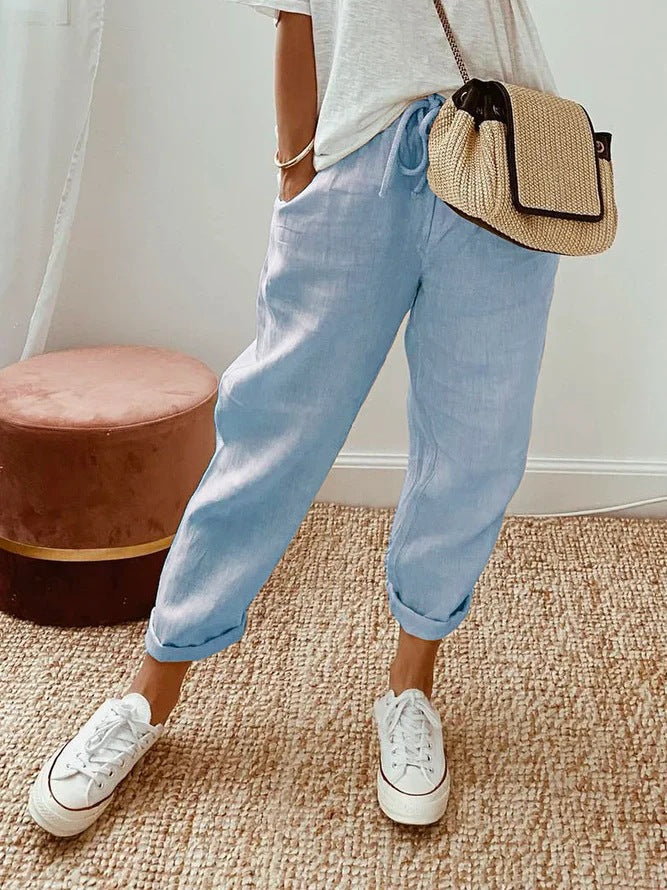 Solid™ | Casual Broek met Steekzakken en Trekkoord