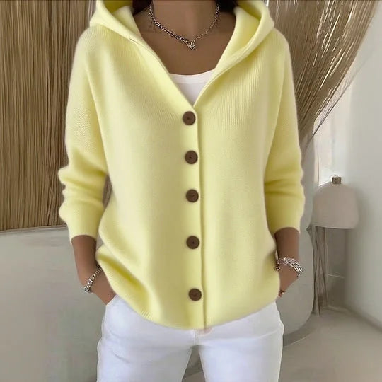 Cléandre™ | Gebreid Vest met Capuchon en Knoopsluiting