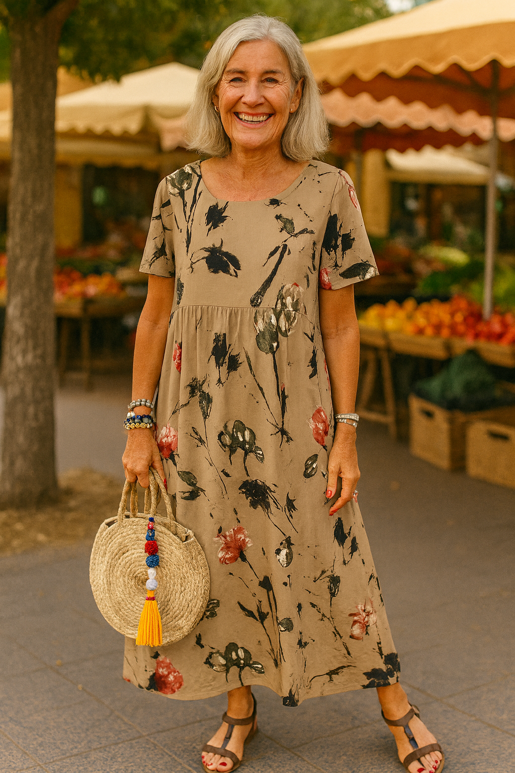 Lucie™ | Vintage bloemen maxi jurk