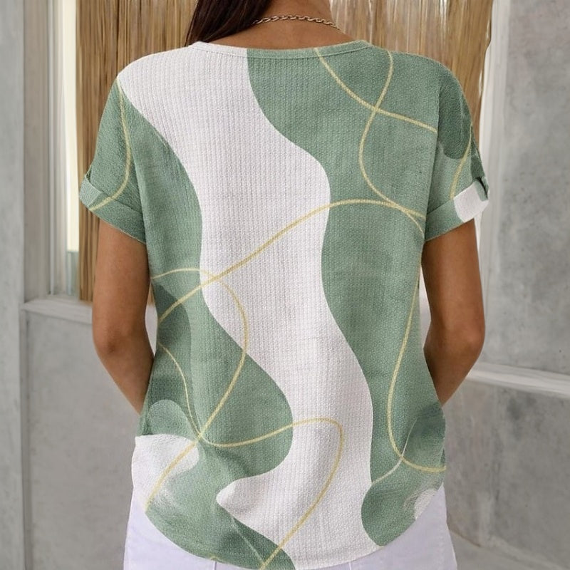 Casual Blouse Met Kleurblokken