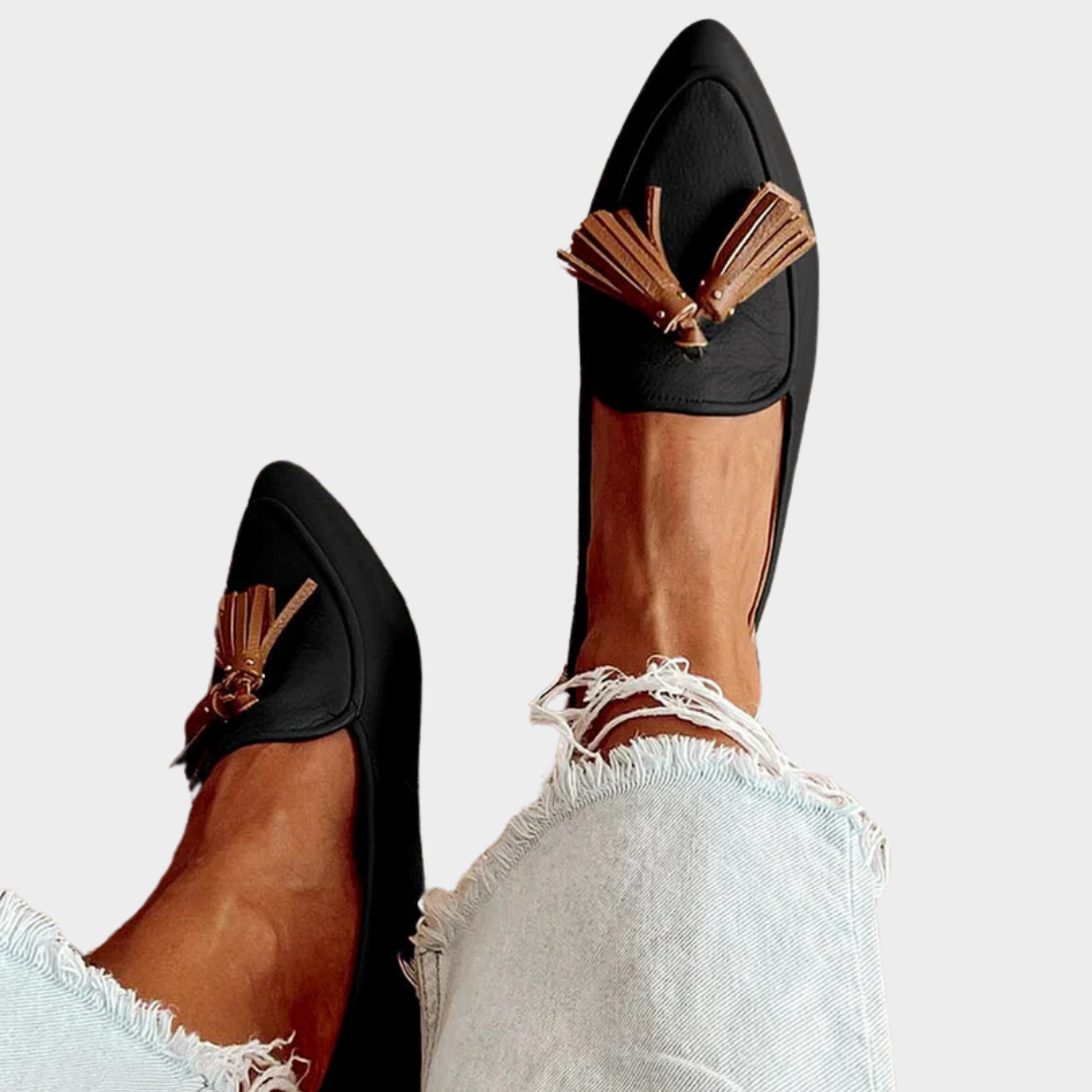 Vesperia™ | Moderne mocassins met franjes