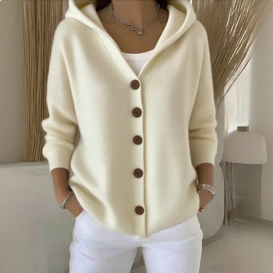 Cléandre™ | Gebreid Vest met Capuchon en Knoopsluiting