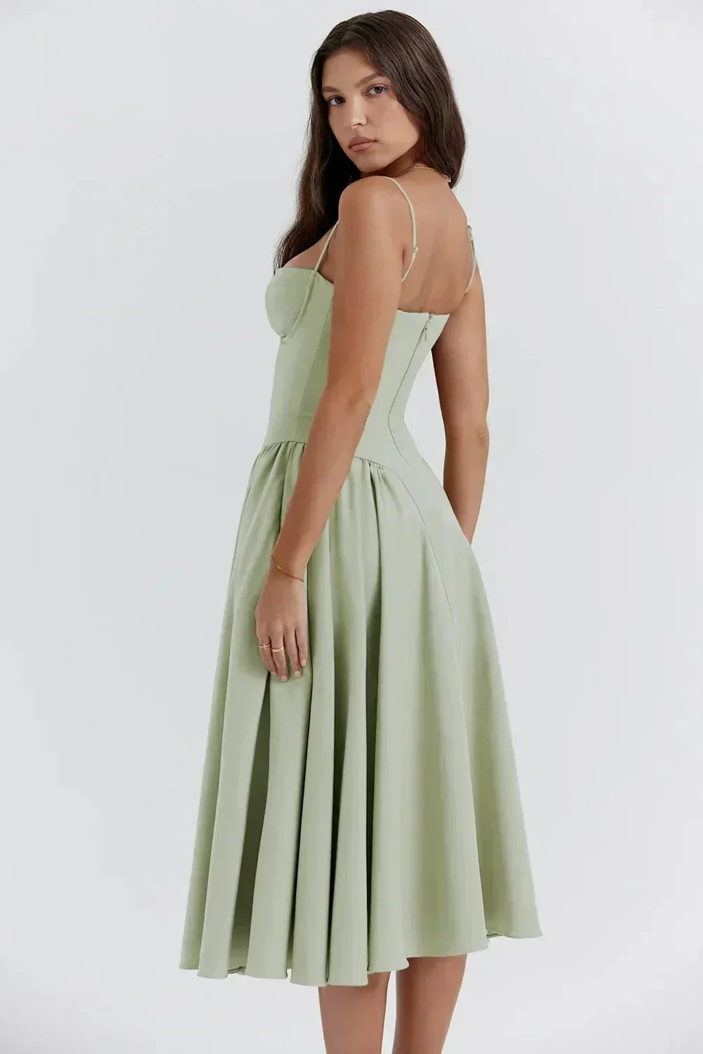Ellie | Sleeveless Corset Midi Dress
