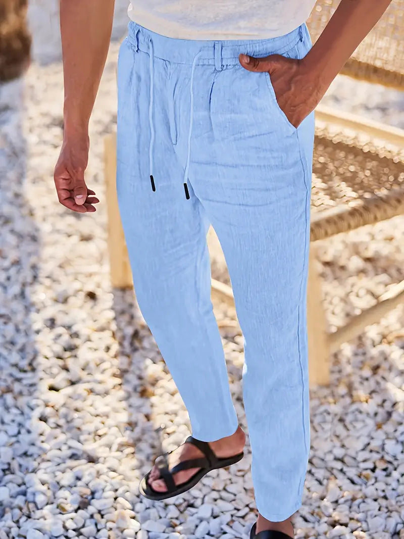 Nichols™ | Wijde linnen broek met koord