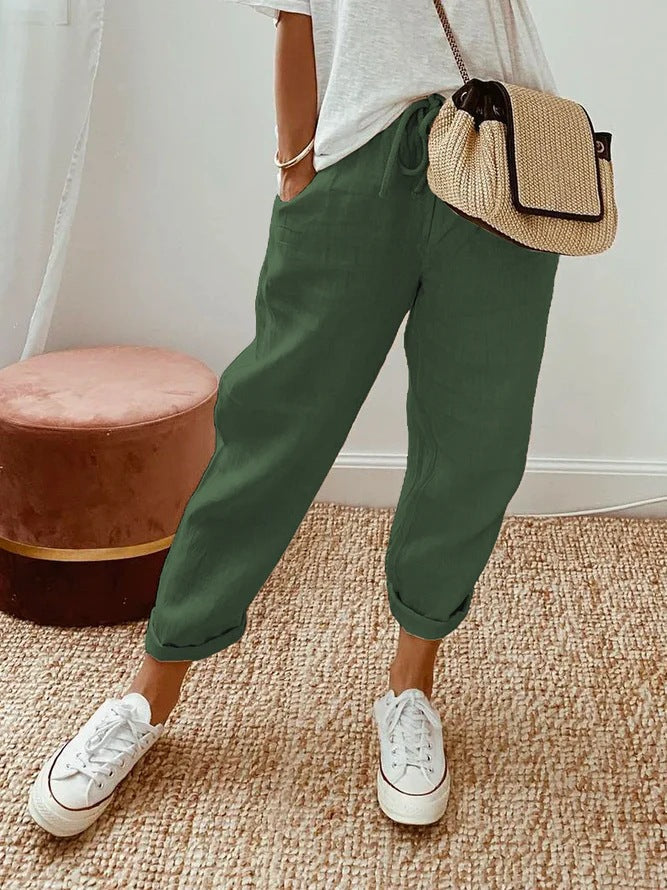 Solid™ | Casual Broek met Steekzakken en Trekkoord
