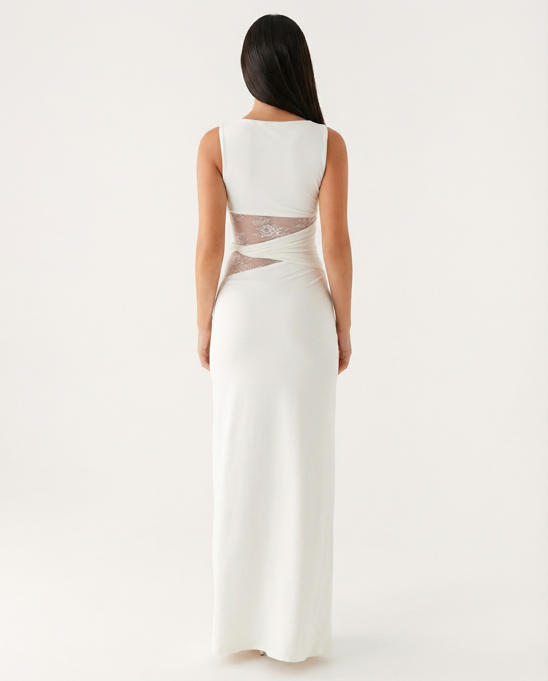 Elara™ | Maxi jurk met kantlook