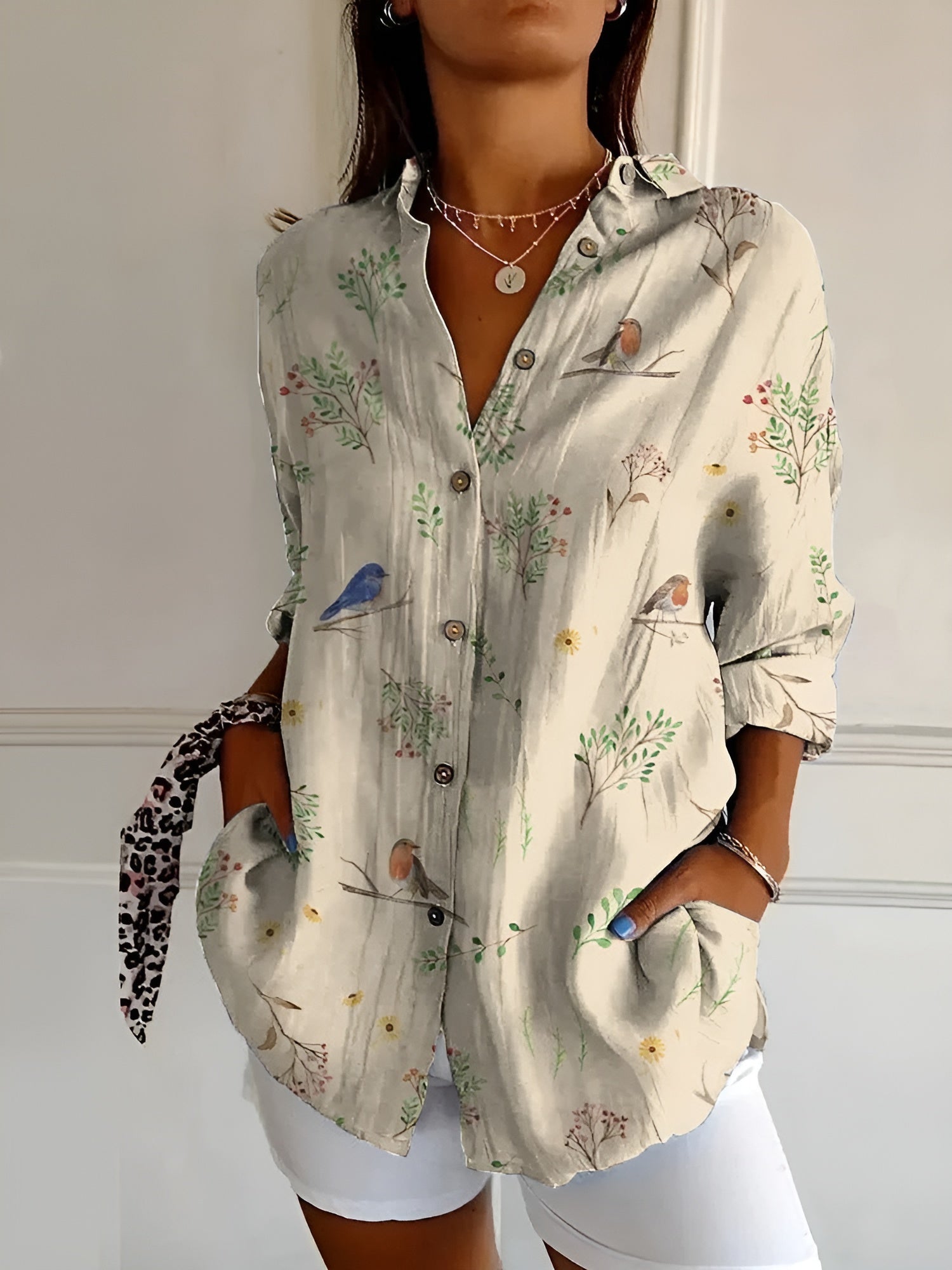Mira™ | Dames Blouse met Bloemenprint en Knoopsluiting